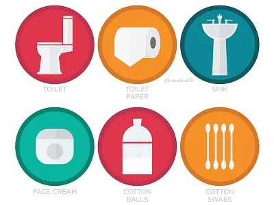 Bathroom Icons, Set 1 flat design icons illustration illustrator