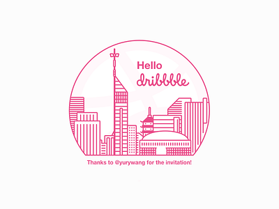 Hello Dribbble! first shot fukuoka hello invite thanks