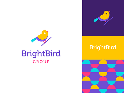 Bright Bird bird bright color flat illustration logo symbol tree