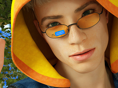 Messenger Glasses 3d cgi character design futuristic saturated ui uiux ux