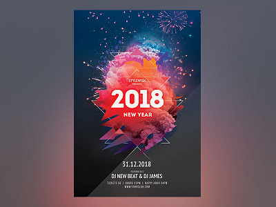 New Year Flyer download firework fireworks flyer graphicriver new year night nye photoshop poster psd template