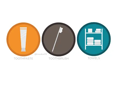 Bathroom Icons, Set 3 flat design icons illustration illustrator