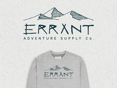 Errant ASC Logo & Sweatshirt adventure apparel brand brand identity branding clothing hand drawn lettering logo mountain mountains typography