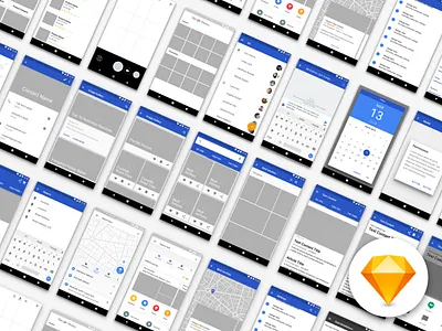Android 8.0 Oreo Kit android download free freebie google kit material oreo pixel sketch ui wireframes