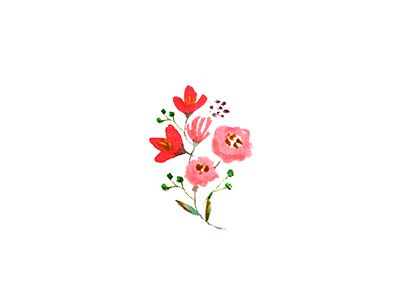 Coral Pink bouquet floral flower nature watercolor