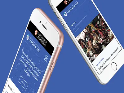 Responsive Design: Centre for the Study of Existential Risk blue design interactive iphone mobile responsive smartphone tech technology ui ux web