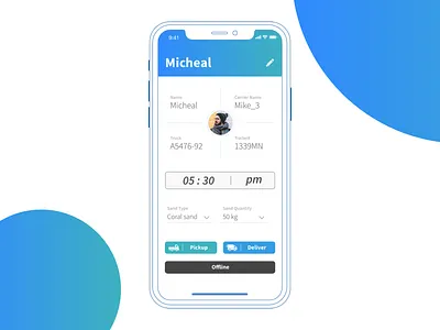 Sand (Main Screen) app design graphic ios iphone x pakistan truck