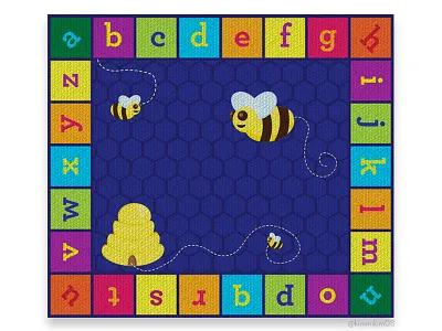 Alpha Bees Rug illustration illustrator photoshop product design rugs