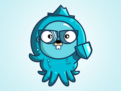 Tenta Gopher Golang Logo branding dns golang gopher illustrator incognito logo octo octopus privacy tenta vector