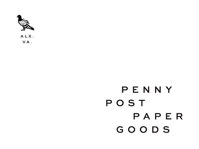 Penny Post brand development carrier pigeon naming paper