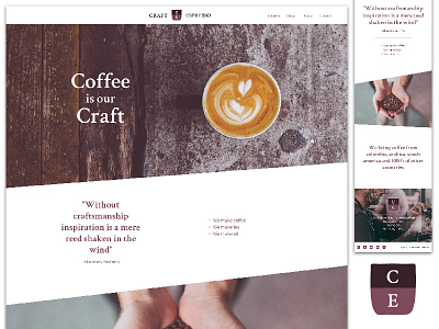 Craft Espresso coffee shop landing page logo responsive