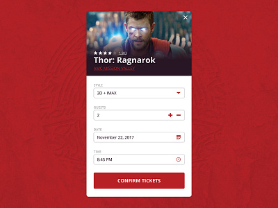 Day 54 – Confirm Reservation 054 confirm reservation dailyui imax mobile movie ragnarok reservation thor tickets uidesign user interface