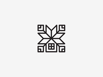 Ethno Home cabin ethno flower geometry home house identity logo mark