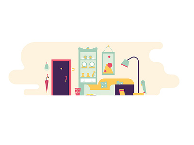 A Life in Parts 02 app color flat home life live trend vector web