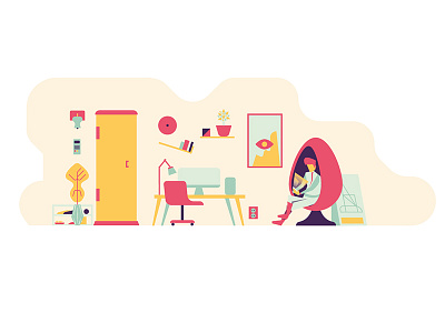 A Life in Parts 01 color flat home trend vector