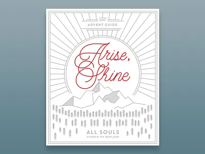 Advent Guide advent cursive hand lettering mountains script sunrise trees