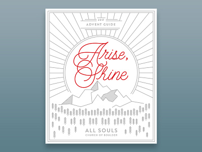 Advent Guide advent cursive hand lettering mountains script sunrise trees