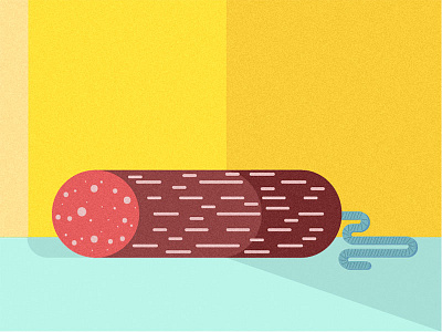 Salami colorful flat design meat salami