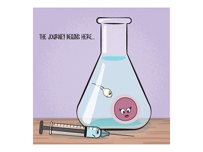 The Journey Begins egg illustration ivf reproductive illustrations shots sperm