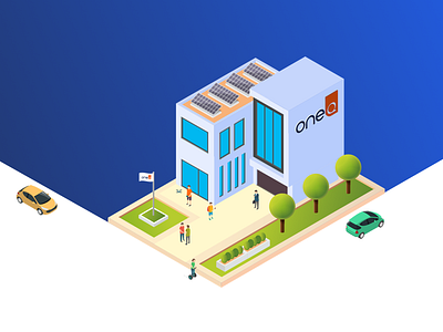 Isometric Headquarters building illustration isometric