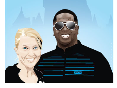 Mike & Jenna illustration portrait art vector