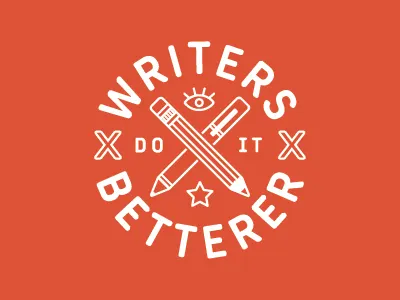 Writers Do It Betterer author badge creative writing innuendo journalism kentucky lockup logo louisville pen pencil writer
