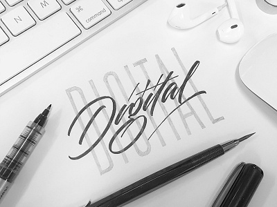 Digital calligraphy digital lettering mural process