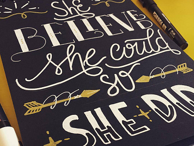 She believed feminism lettering