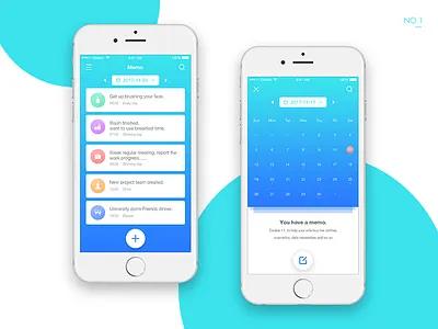 memo memo，calendar，ui