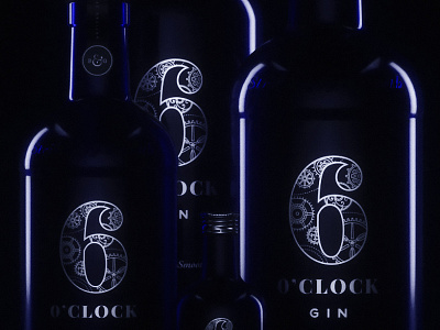 6 O'clock Gin Packaging Visuals 3d alcohol branding cinema 4d gin packaging product spirit studio