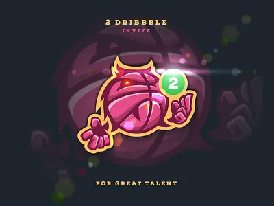 2 Dribbble Invite 2 ball dribbble icon invitation invite symbol