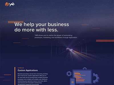 Yab - New Homepage automation homepage marketing