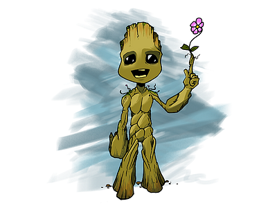 Groot cartoon groot illustration ink marvel sketch super heros