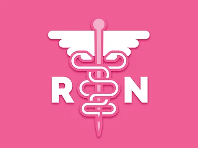 RN caduceus medical nurse registered nurse snake