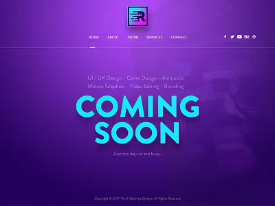 Romi Kalathiya Designs | Creative design solutions 404 amazing awesome coming soon cool design designer inspiration rich purple uiux web design web page