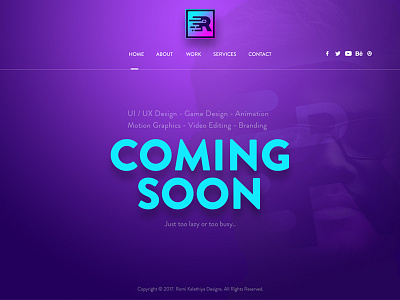 Romi Kalathiya Designs | Creative design solutions 404 amazing awesome coming soon cool design designer inspiration rich purple uiux web design web page