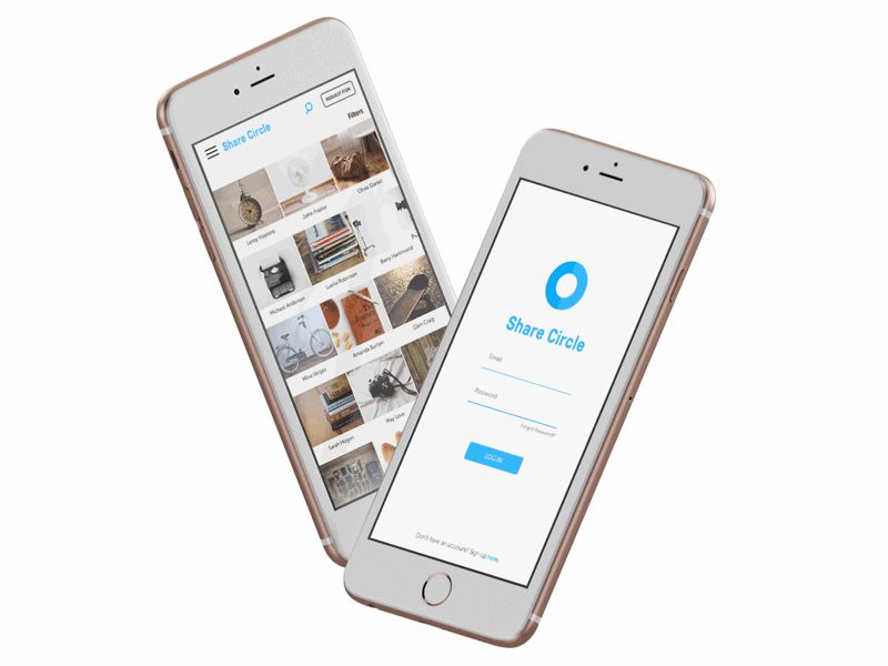 Share Circle App app floating gif iphone mobile screen