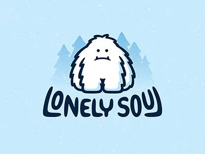 Yeti beast bigfoot forest lettering lonely snow soul yeti