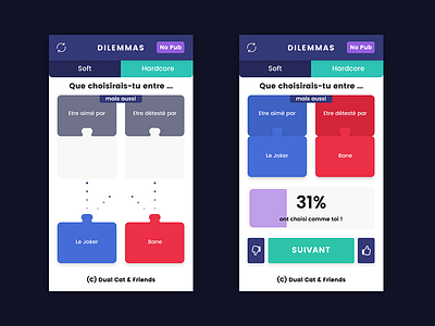 Dilemmas Version 2 app application design dribbble figma game graphic ui uiux ux wireframes