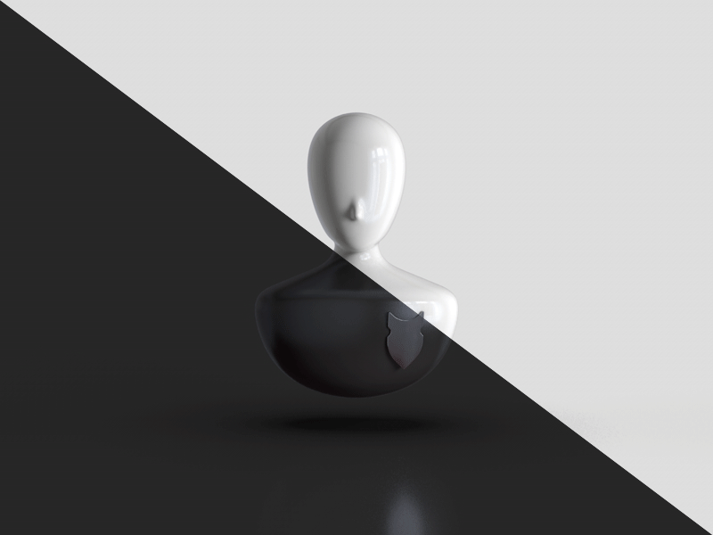 Mannequin 3d badge character mannequin porcelain