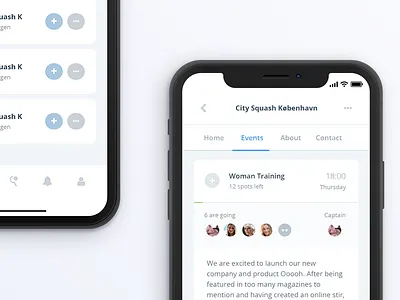 SF - Events app avatar blue club events grey ios iphone x navigation signup user white