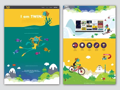 Website Redesign characters design diving flow illustration mountains scenes skiing sports web web design website