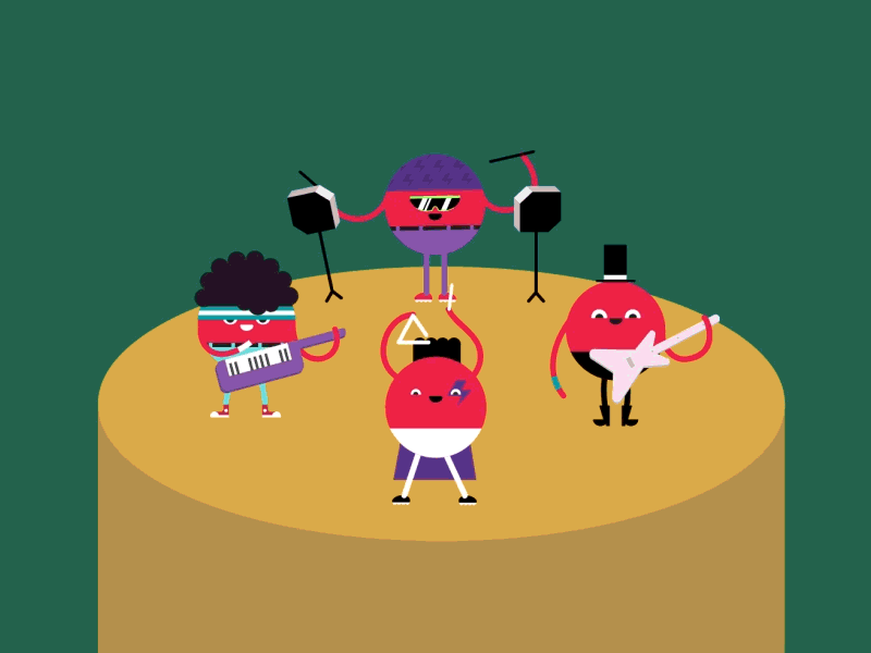 Ornament Band anim band christmas concert drums guitar loop ornament party sunglasses synthesizer