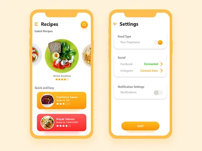 A Recipe App android app food foodie iphonex recipe ui ux