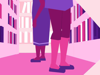 Library Scene animation explainer video graphic design motion design motion graphics