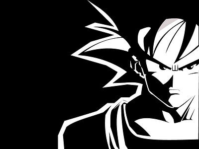 GOKU behance black dbs dbz design dragonball dribbble goku illustration illustrator supersaiyan white