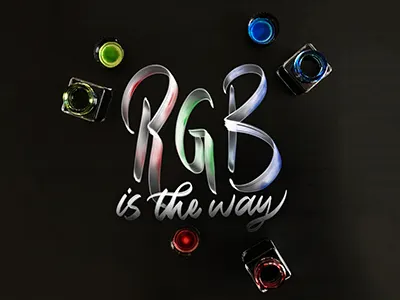 RGB? CMYK's on the way. brush calligraphy color font hand lettering lettering rgb script type typography workspace