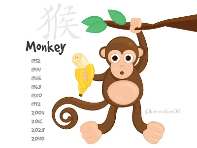 Year of the Monkey animals characters chinese new year illustration illustrator