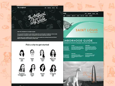 Artificial City Guide guide illustration travel website