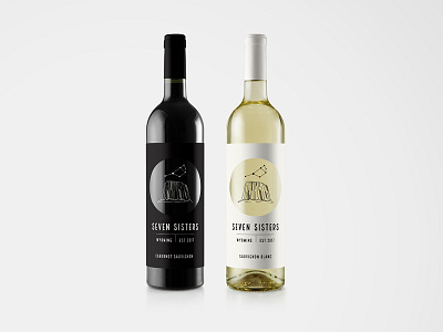 Seven Sisters brand identity branding devils tower illustration label packaging pleiades seven sisters star cluster wine wine bottle